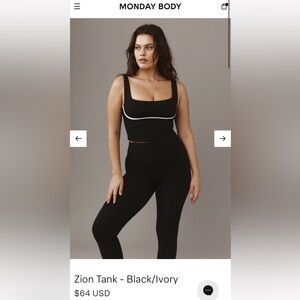 Monday Body Zion Tank in Black/Ivory